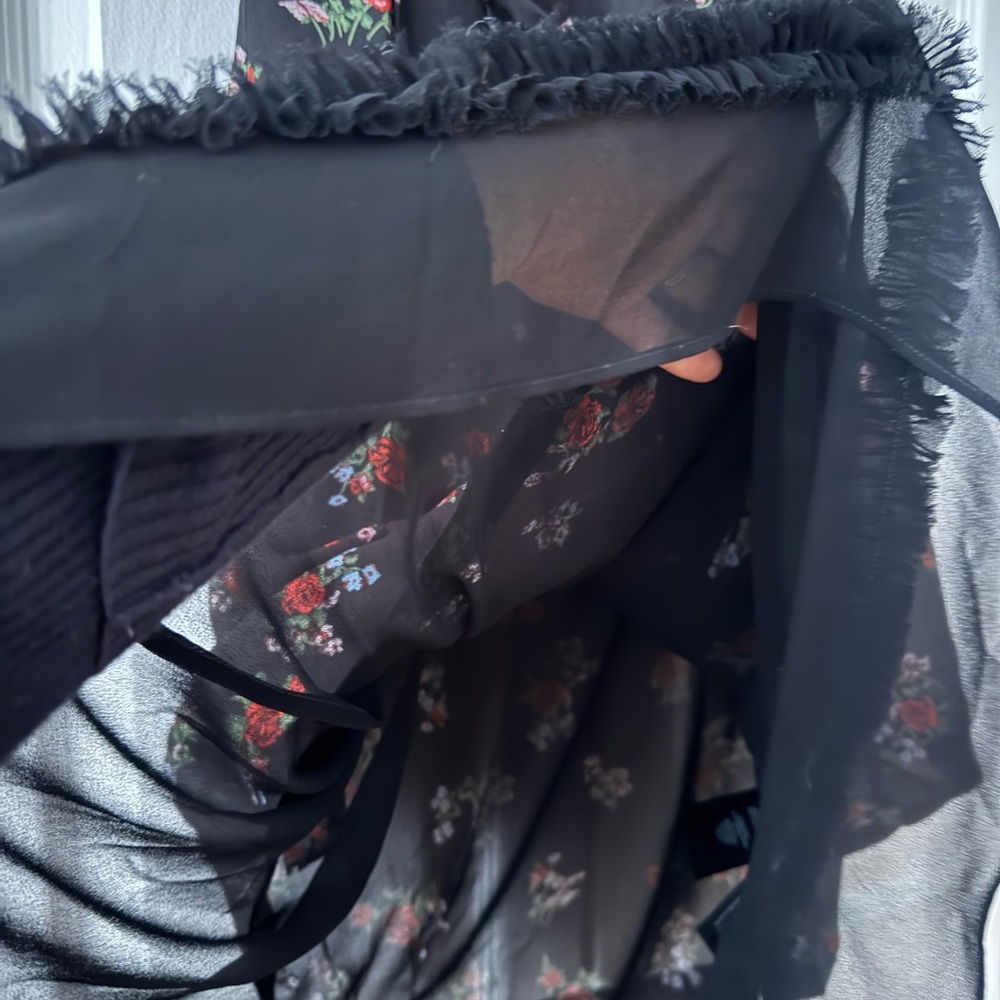 Coach Black Floral Midi Dress - Picture 6 of 12
